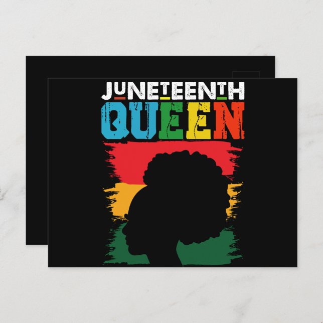 Carte Postale Junetten Queen Black Afro Melanin Girl (Devant / Derrière)