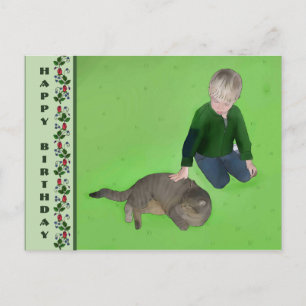 Carte Postale Junge mit Katze