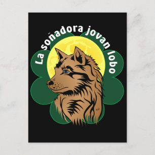 Carte Postale junger träumender Wolf Postkarte