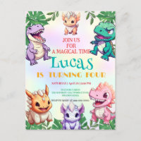 Jungle de dinosaures mignons Fête d'anniversaire d