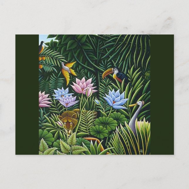 Carte Postale Jungle Folk Art de Rousseau (Devant)
