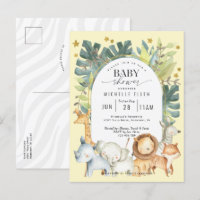Jungle safari mignon moderne invitation neutre gen
