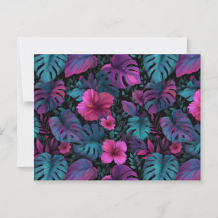 Carte Postale "Jungle sauvage" Motif sans couture avec Neon Hibi