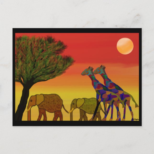 Carte postale Jungle Sunset (Devant)