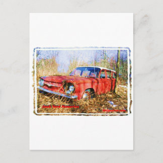Carte Postale Junk Yard Souvenirs Red Corvair Station Wag