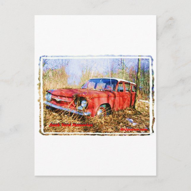 Carte Postale Junk Yard Souvenirs Red Corvair Station Wag (Devant)