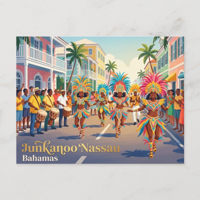 Carte Postale Junkanoo Nassau Bahamas (Devant)