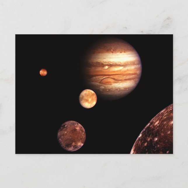 Carte Postale Jupiter Galilée Lunes Astronomie & Cadeaux Scienti (Devant)