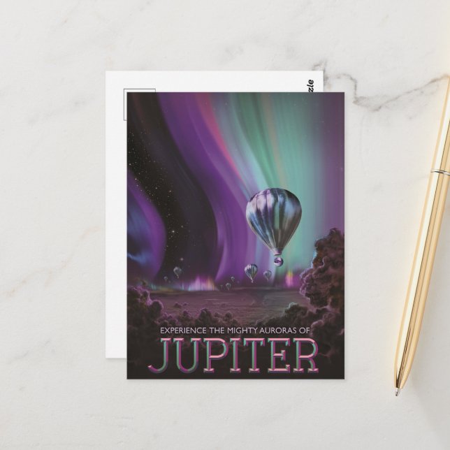Carte Postale Jupiter Travel by Hot Air Balloon Bighty Aurora (Devant/Arrière en situation)