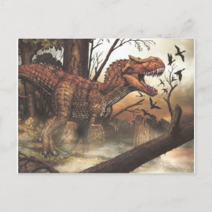 Carte Postale Jurassic Journey : Dinosaure dans son habitat natu