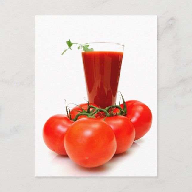 Carte Postale Jus De Tomates Et Tomates Frais (Devant)