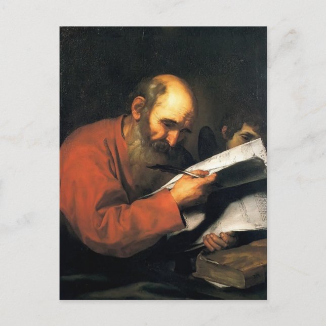 Carte Postale Jusepe de Ribera - Saint Matthieu avec l'ange (Devant)