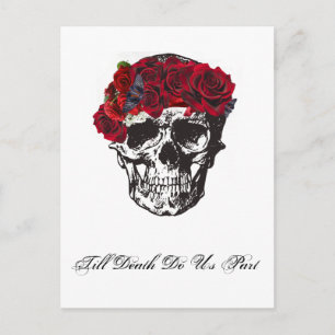 Carte Postale Jusqu'à ce que la mort fait-nous partie Rose rouge