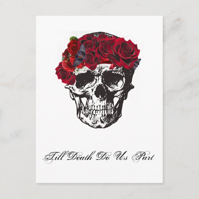 Carte Postale Jusqu'à ce que la mort fait-nous partie Rose rouge (Devant)