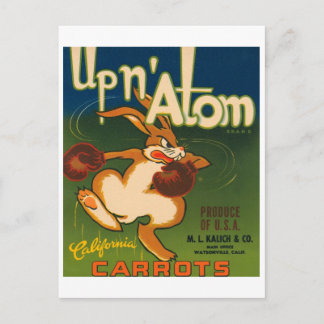 Carte Postale Jusqu'à N Atom Vintage Crate Étiquette