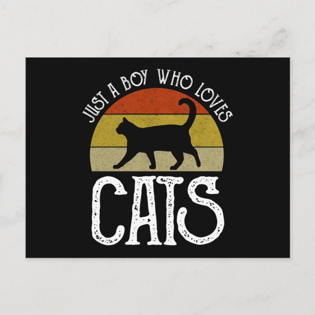 Carte Postale Just A Boy Who Loves Cats (Devant)