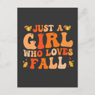 Carte Postale Just a Girl Who Love Fall Funn Super Fall Cadeau