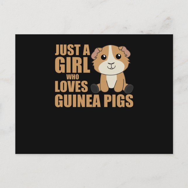 Carte Postale Just A Girl who Love Guinea Pigs - Sweet Guinea (Devant)