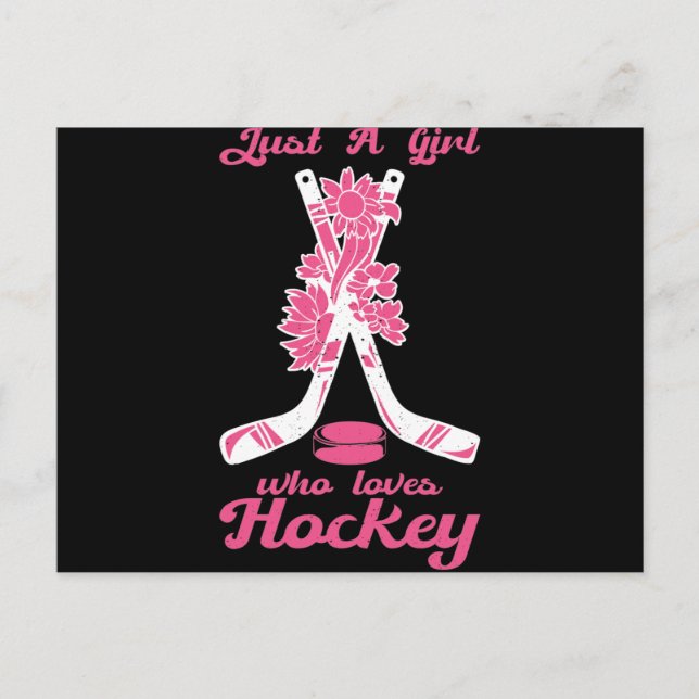 Carte Postale Just A Girl Who Loves Hockey Stick Puck Sport (Devant)