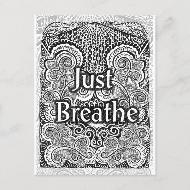 Carte Postale Just Breathe - Calmer Mandala Inspiré (Devant)