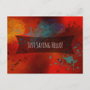 Carte Postale "Just Saying Hello" Red Abstrait Art numérique Not