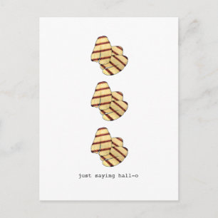 Carte Postale Juste dire Hall-o Salut Bonjour Halloumi Fromage F