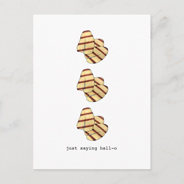 Carte Postale Juste dire Hall-o Salut Bonjour Halloumi Fromage F (Devant)