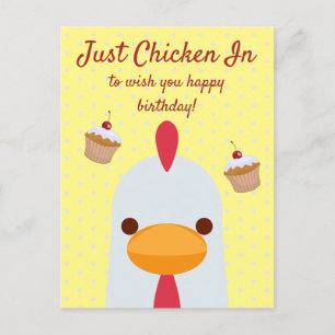 Carte Postale Juste Du Poulet Dans Simple Amusant Jaune Joyeux A