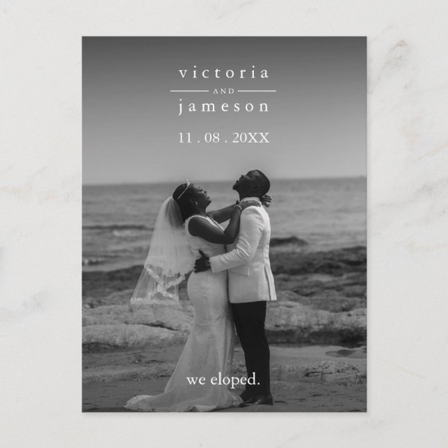 Carte Postale Juste Eloped Moderne Classique Soirée de Mariage É (Devant)