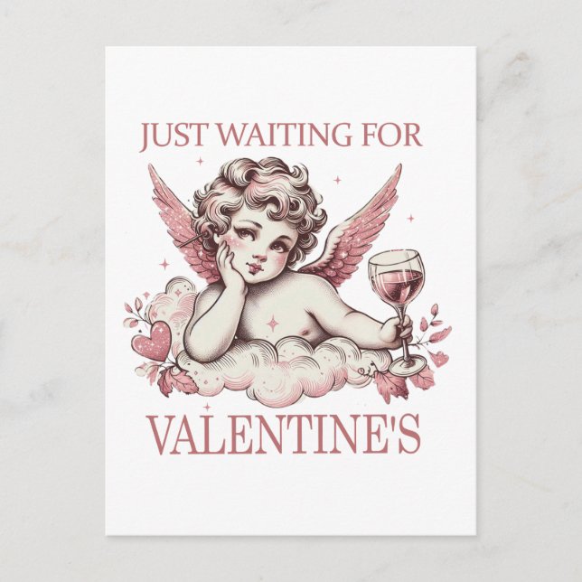 Carte Postale Juste en attendant la Saint-Valentin (Devant)