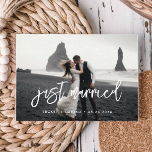 Carte Postale Juste marié Contemporain moderne photo mariage