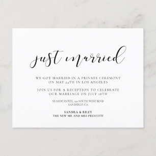 Carte Postale Juste marié Elegant design faire-part