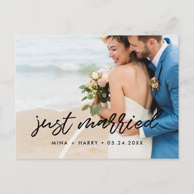 Carte Postale Juste mariée photo moderne (Devant)