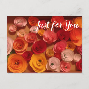 Carte Postale Juste pour vous - Roses papier