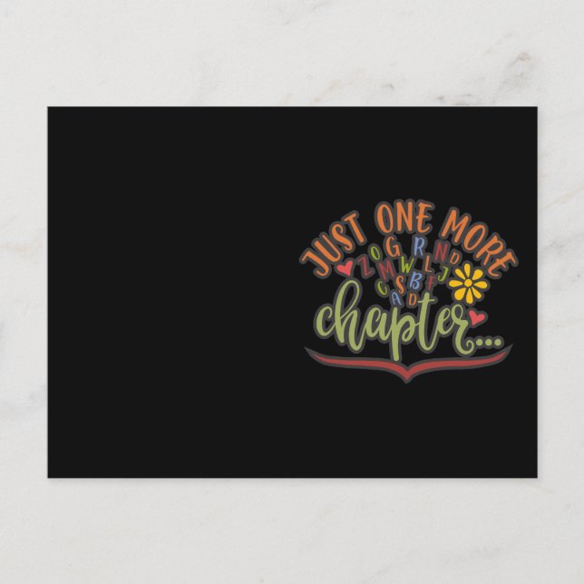 Carte Postale Juste Un Chapitre De Plus. Lire, c'est mon truc (Devant)