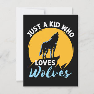 Carte Postale Juste un enfant qui aime les loups Wolf Lover