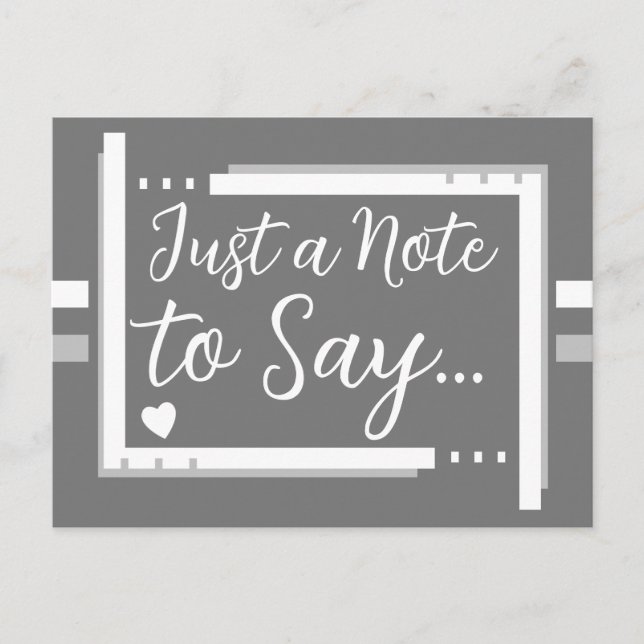 Carte Postale Juste un mot pour dire gris blanc (Devant)