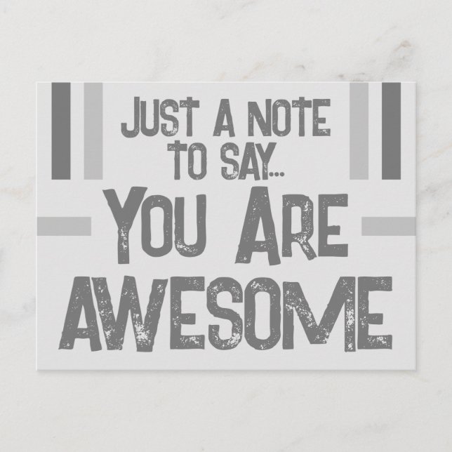 Carte Postale Juste un mot vous êtes formidable gris (Devant)