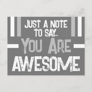 Carte Postale Juste un mot vous êtes formidable gris blanc