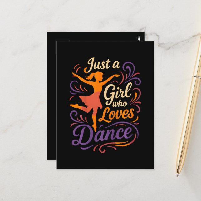 Carte Postale Juste un qui aime danser la danse (Devant/Arrière en situation)