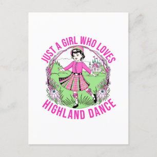 Carte Postale Juste une fille qui aime cadeau Highland Dance