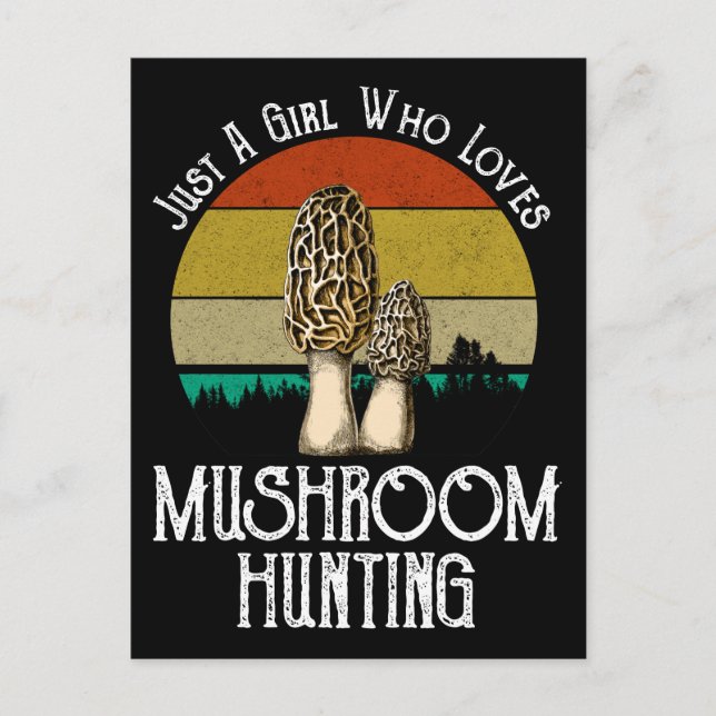 Carte Postale Juste Une Fille Qui Aime La Chasse Aux Champignons (Devant)
