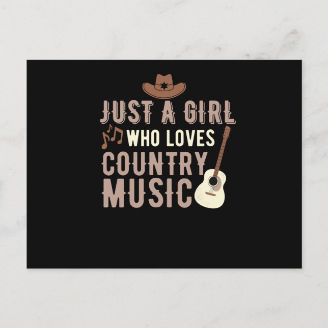 Carte Postale Juste une fille qui aime la musique country (Devant)