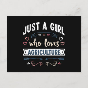 Carte Postale Juste une fille qui aime l'agriculture Cadeaux drô
