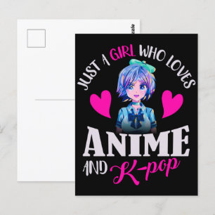 Carte Postale Juste une fille qui aime l'anime et la K-Pop