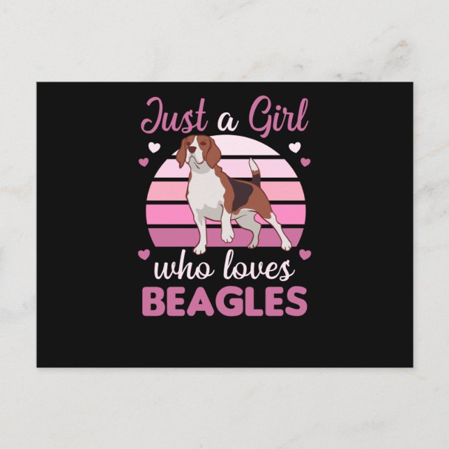 Carte Postale Juste une fille qui aime le Beagle - Doux chien Be (Devant)