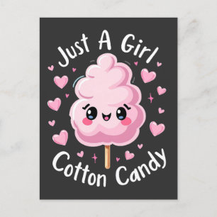 Carte Postale Juste une fille qui aime le bonbon de coton