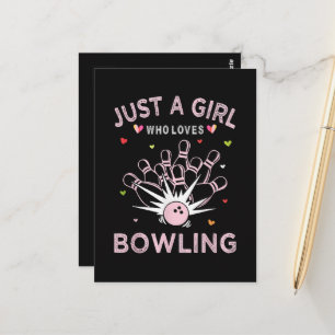 Carte Postale Juste Une Fille Qui Aime Le Bowling