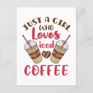 Carte Postale Juste une fille qui aime le café glacé