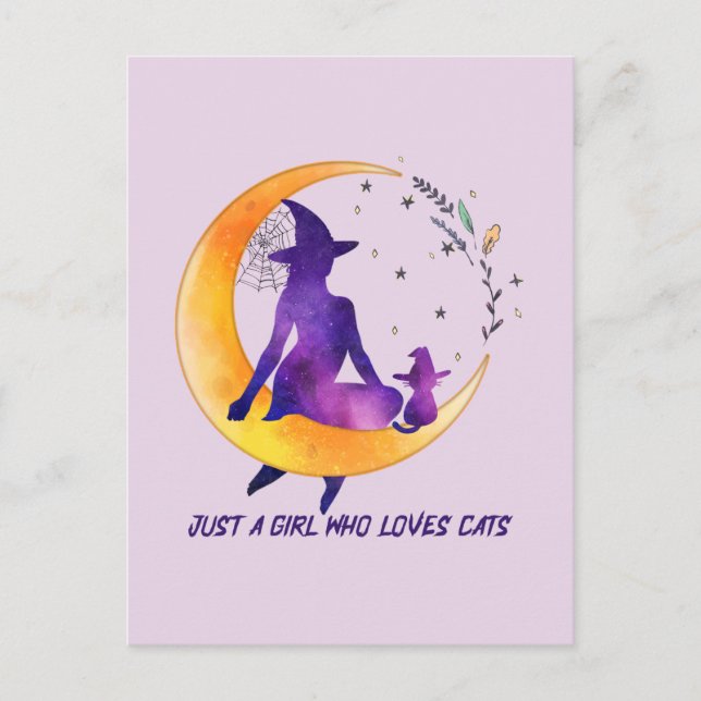 Carte Postale Juste Une Fille Qui Aime Le Chat (Devant)